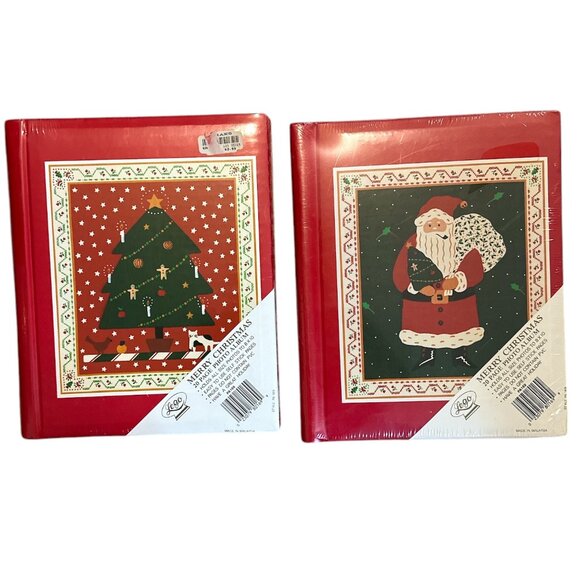 Photo Albums 2-20 Self Stick Pages 8x10" Merry Christmas Santa &Tree Designs NEW - Picture 1 of 2